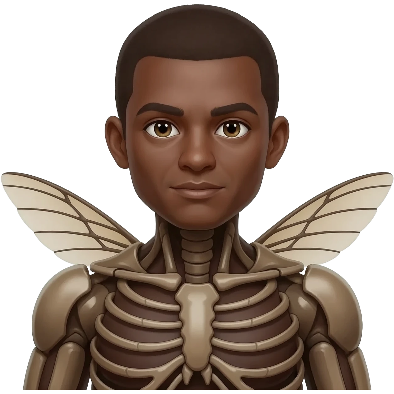 Brown man with roach body emoji