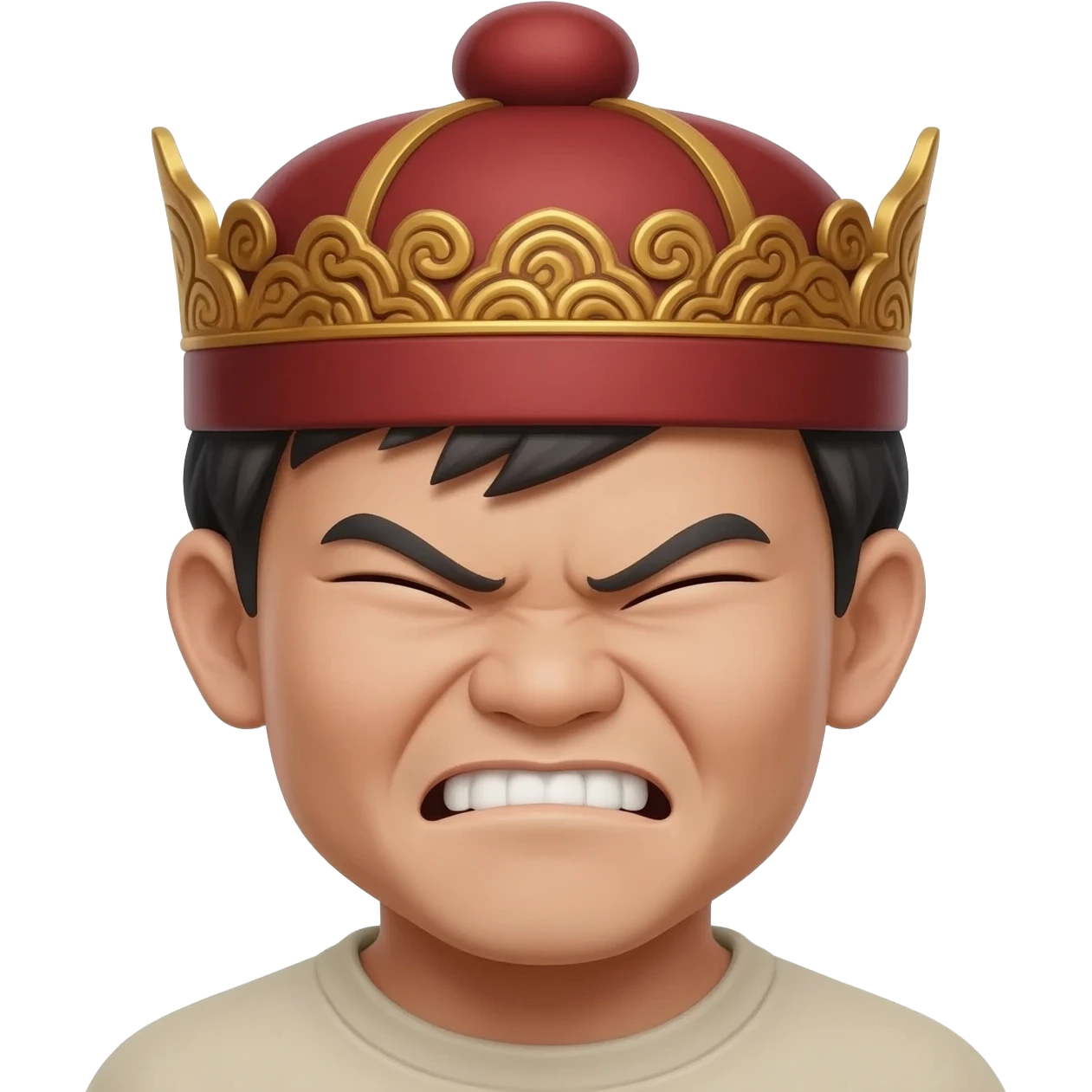 Asian man with very squinty eyes and buck teeth and oriental hat emoji