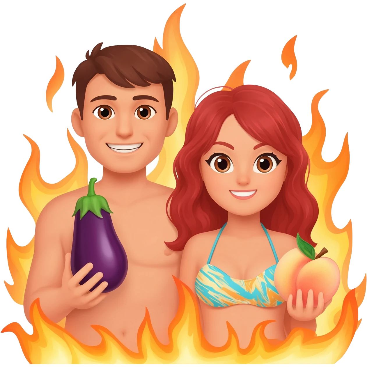 emoji 👩‍❤️‍👨🍆🍑👙🔥 emoji