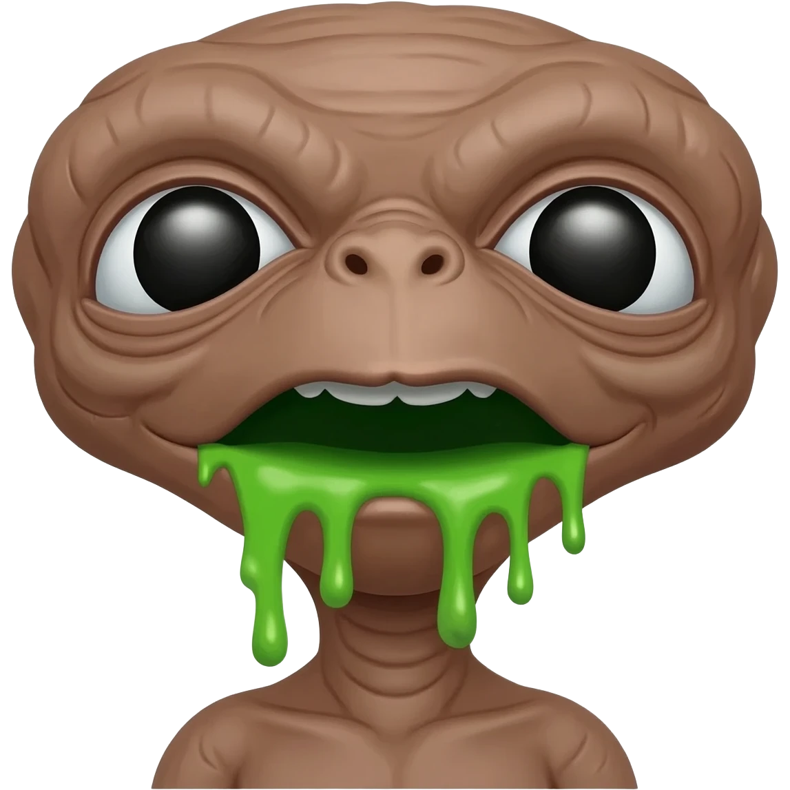 E.T. The Extra-Terrestrial from the movie barfing emoji
