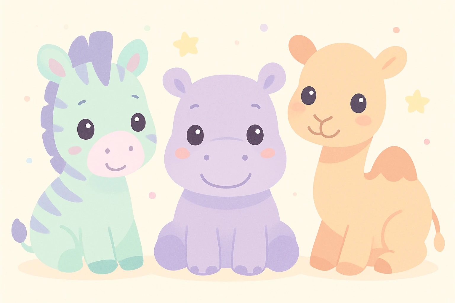 playful and fun zebra, hippo, and camel together emoji