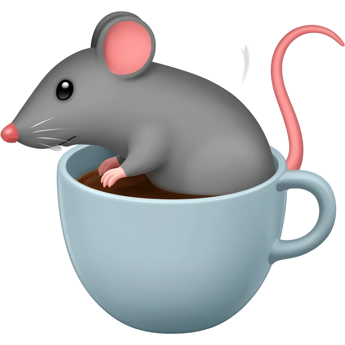 Mouse in a coffee emoji