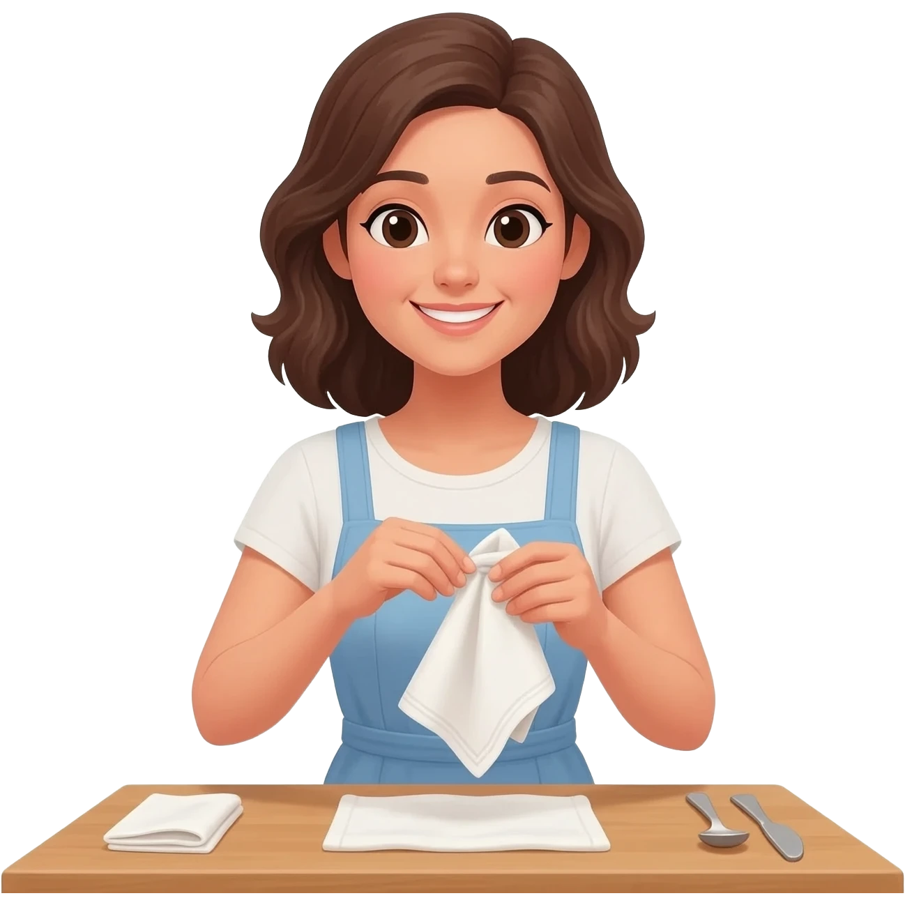 napkin folding women emoji