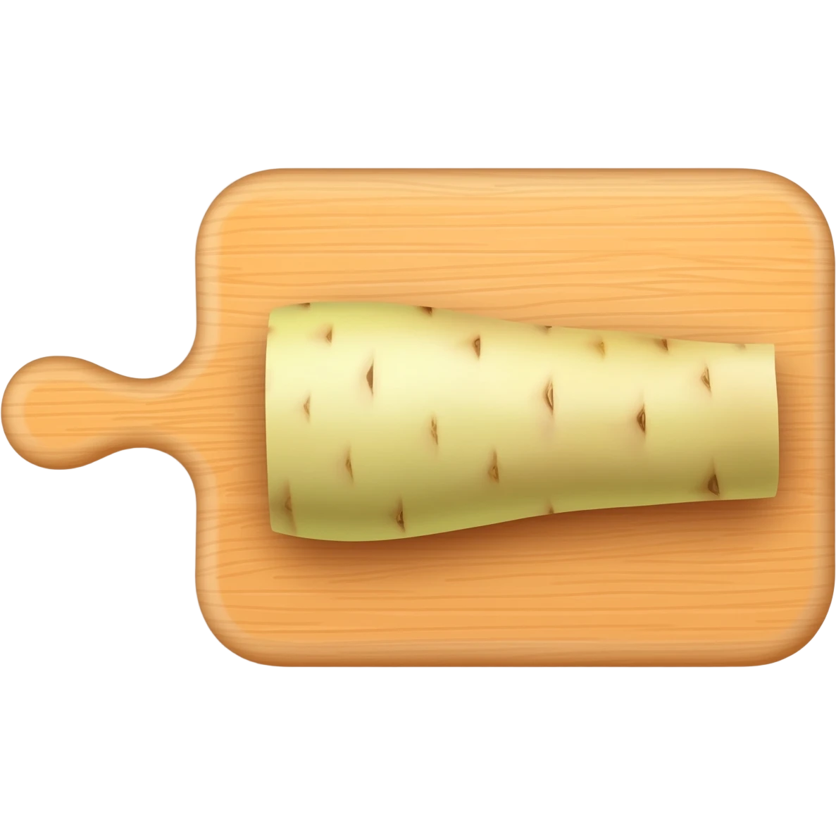 yucca root with skin on a cutting board emoji