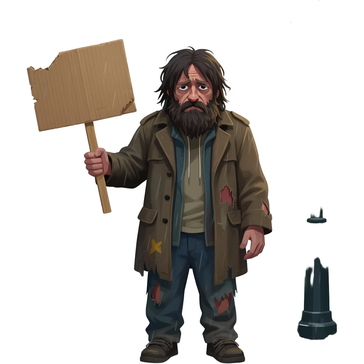 very dirty looking homeless person emoji