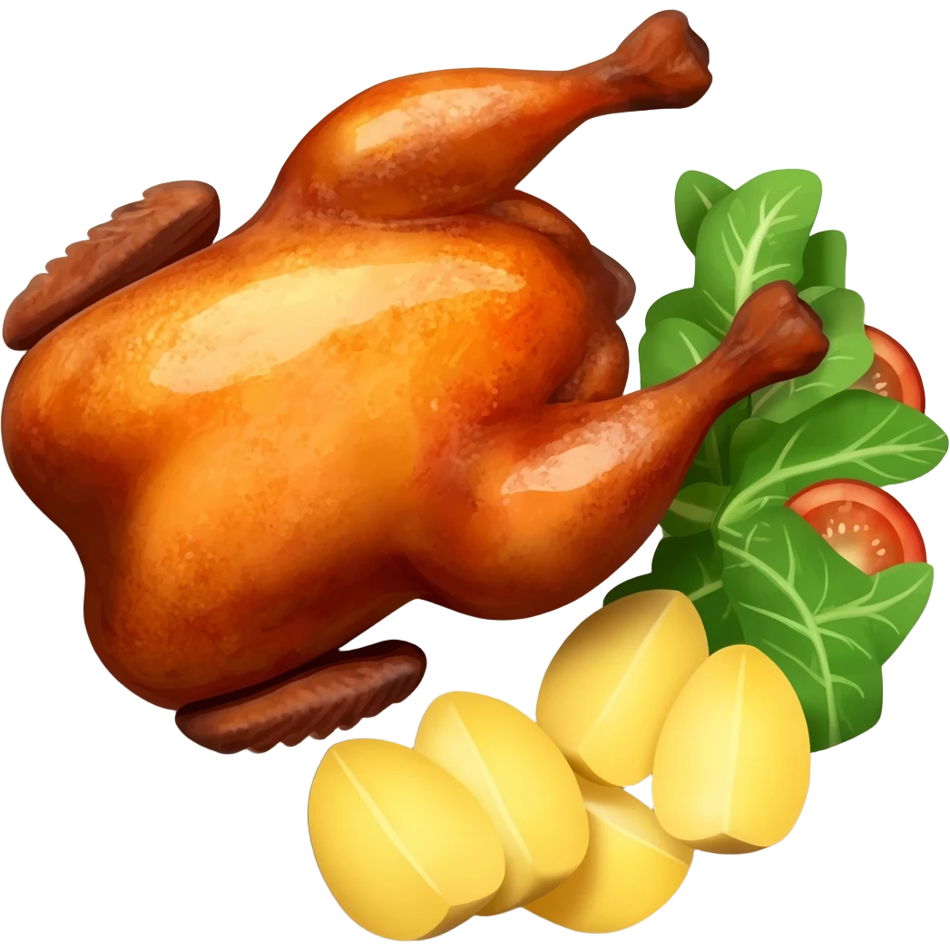 Chicken potato and salad emoji