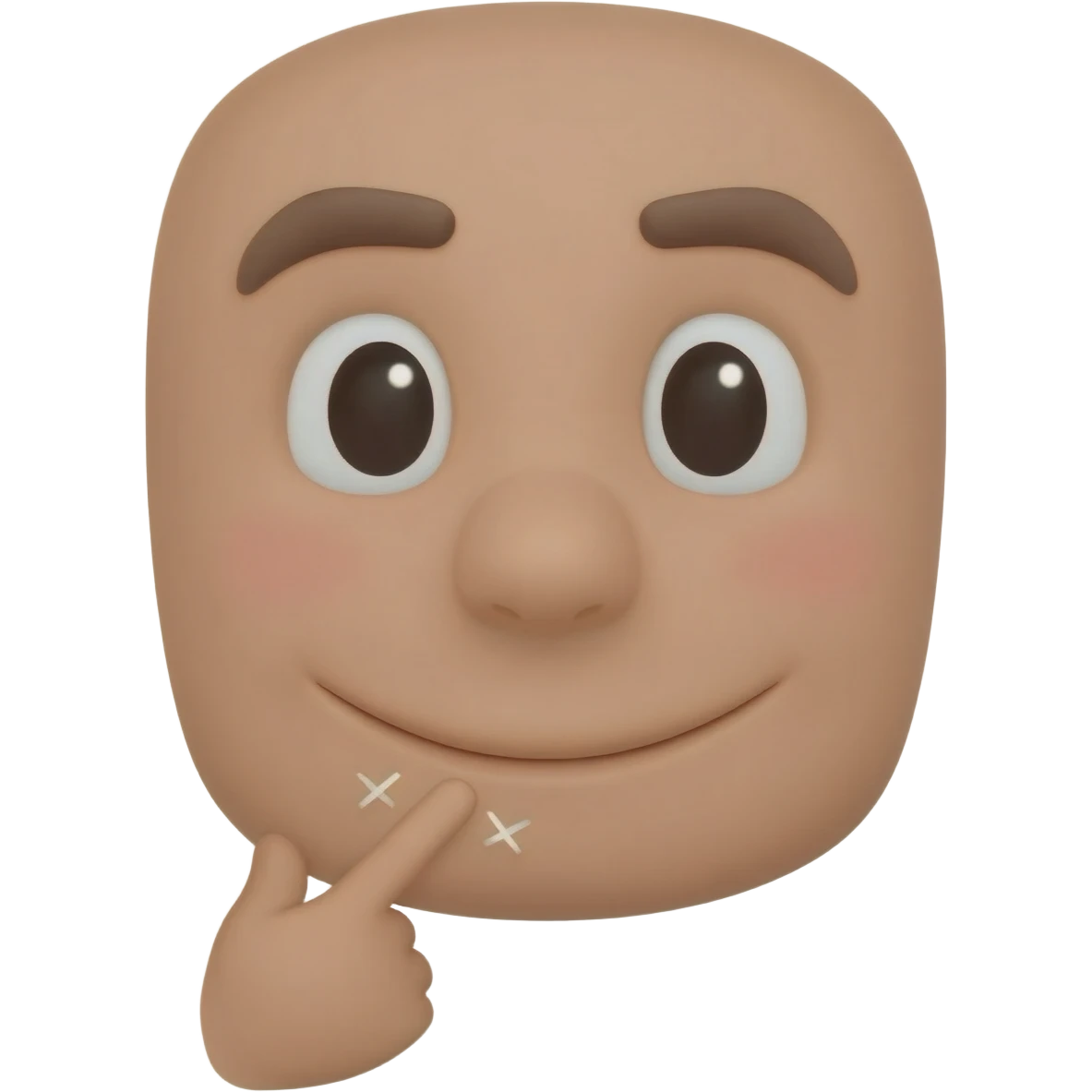 a smiling face scratching its chin with its finger emoji