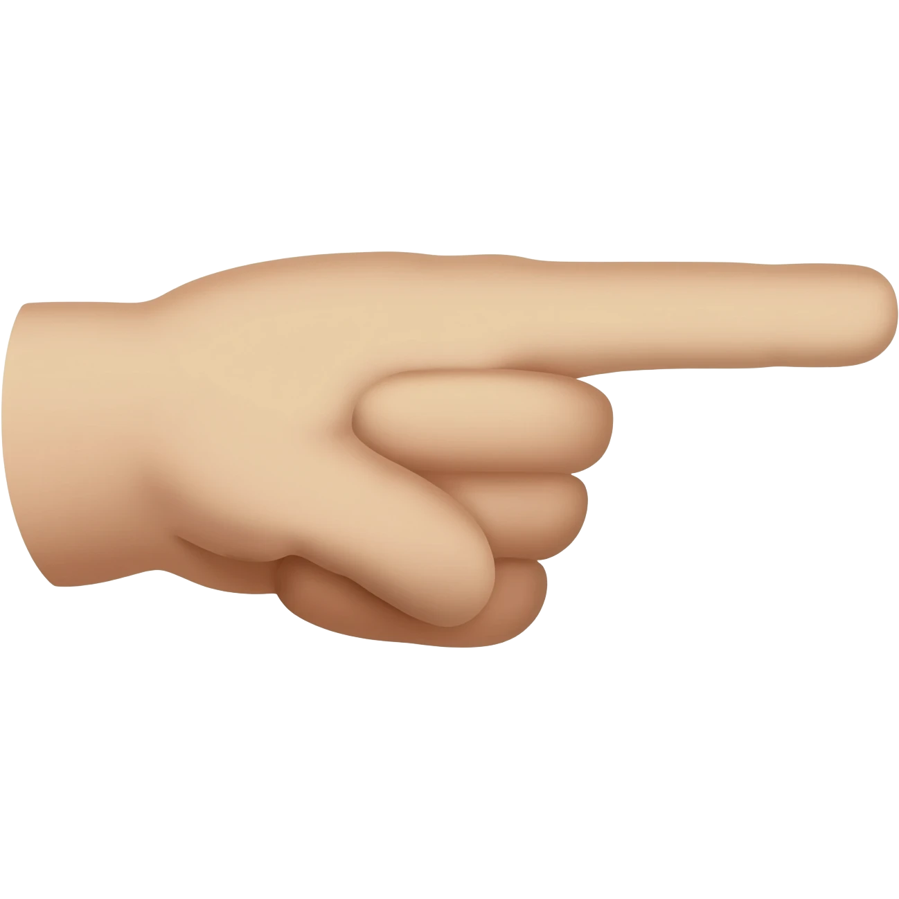 Now create a hand pointing on it right emoji