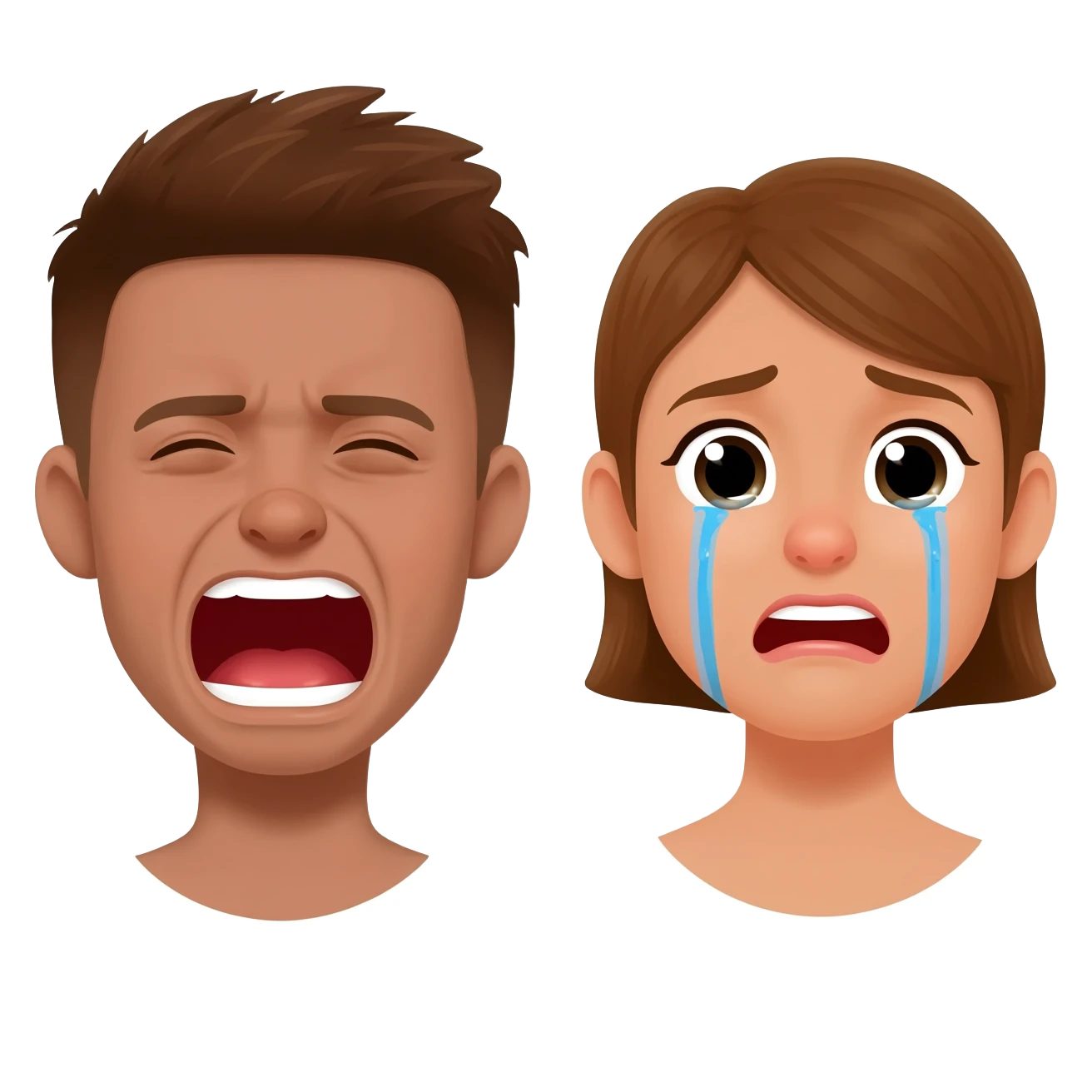Screaming emoji + crying emoji emoji