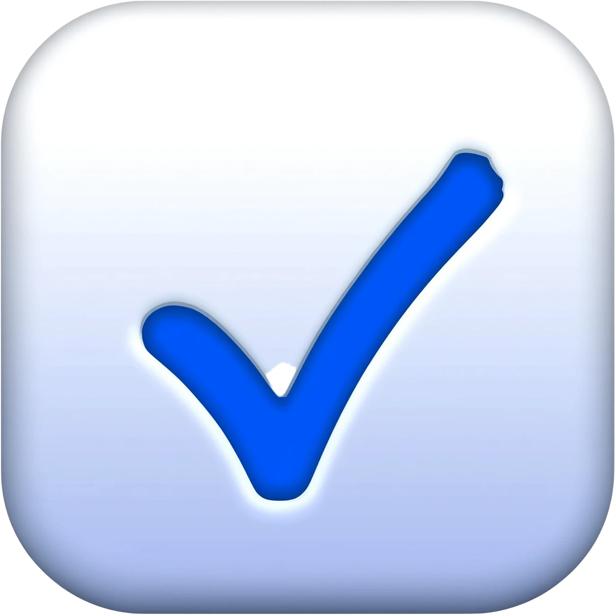 The check mark is blue emoji