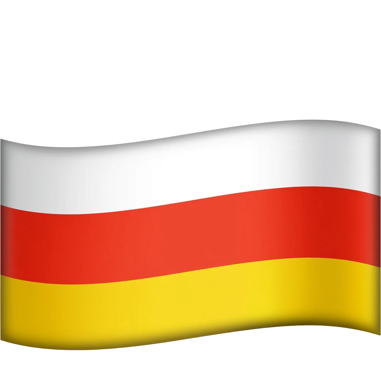 Создай эмодзи в виде флага Северной Осетии. Три линии : белый, красный, желтый emoji