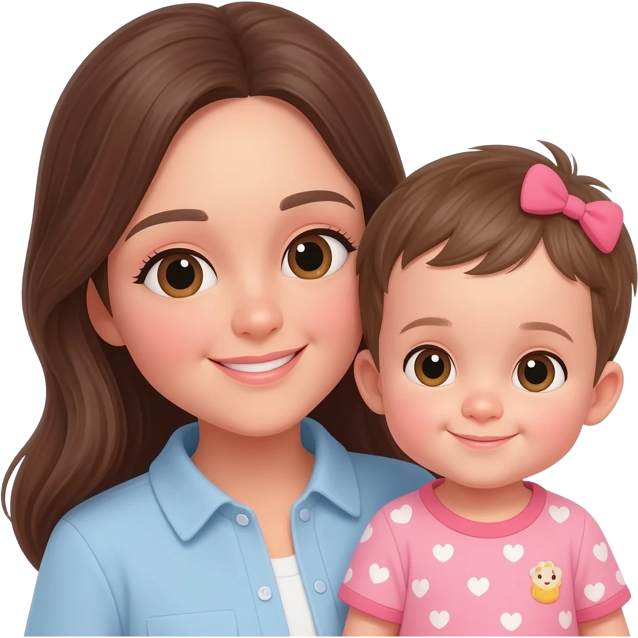 Baby girl big Brother with  mum emoji