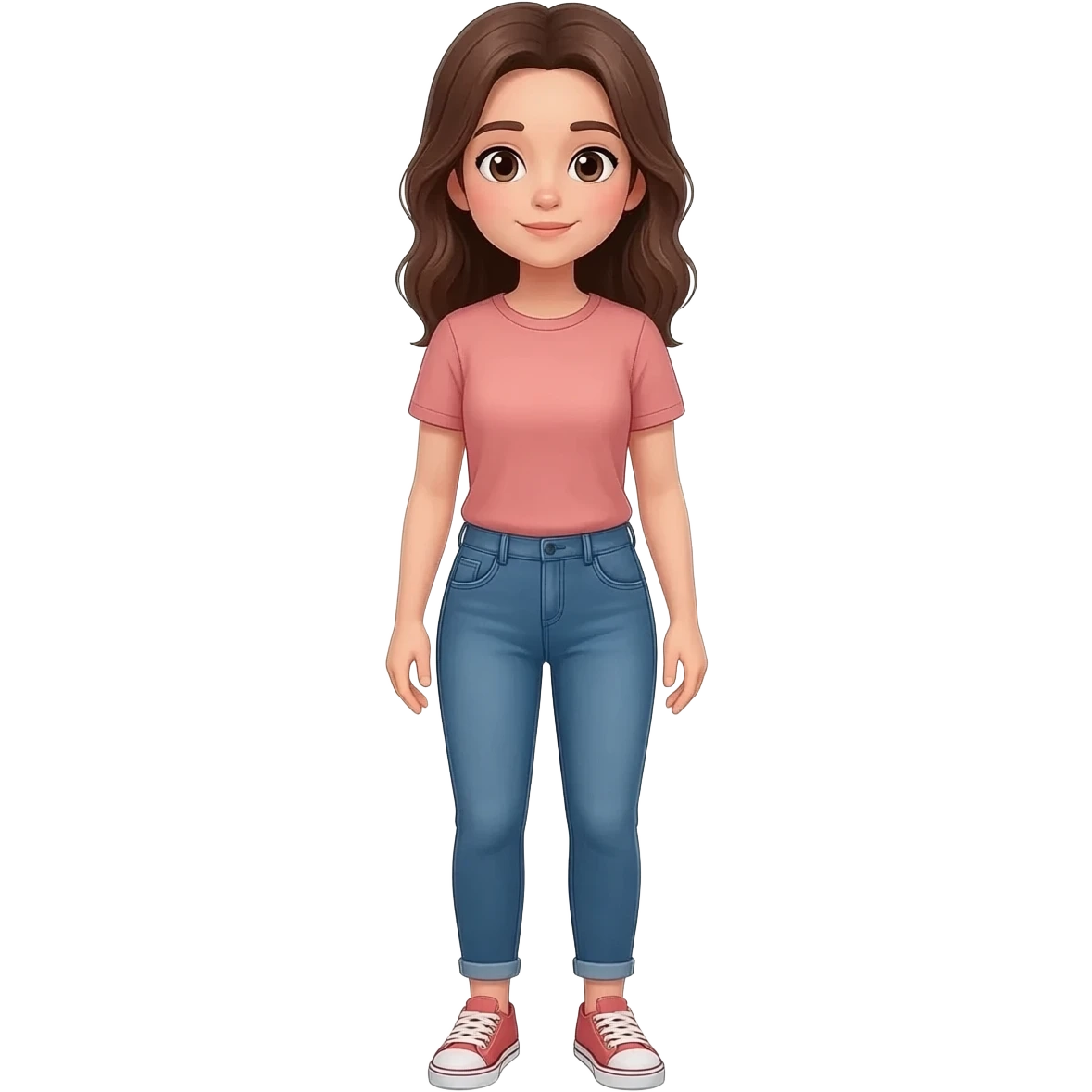 Mujer de 20 años, cuerpo completo. emoji