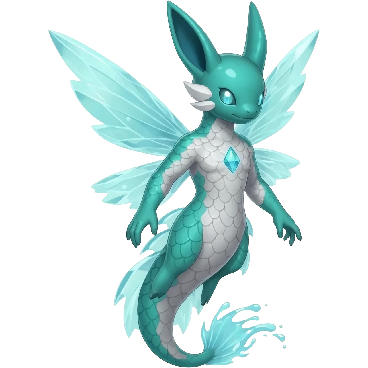 Meloetta-Vaporeon-Espeon-Amaura-Pokémon-Fakémon-fusion-hybrid-creature emoji