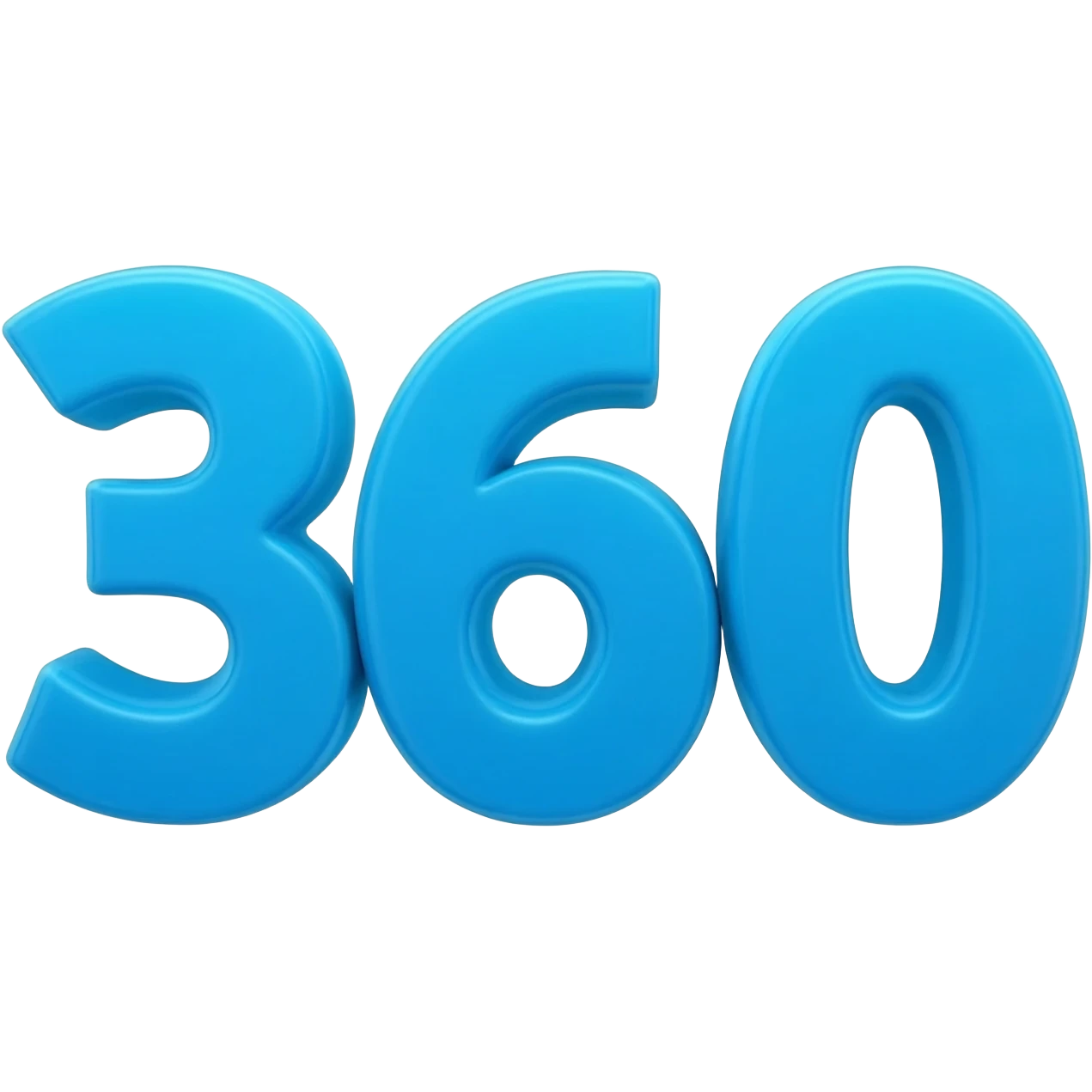 numeros que digan 360 color azul en 3D emoji