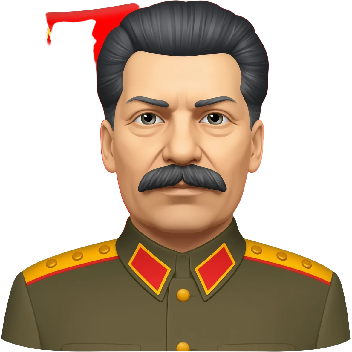 Joseph stalin ve arkasında Sovyetler birliği bayrağı olsun emoji