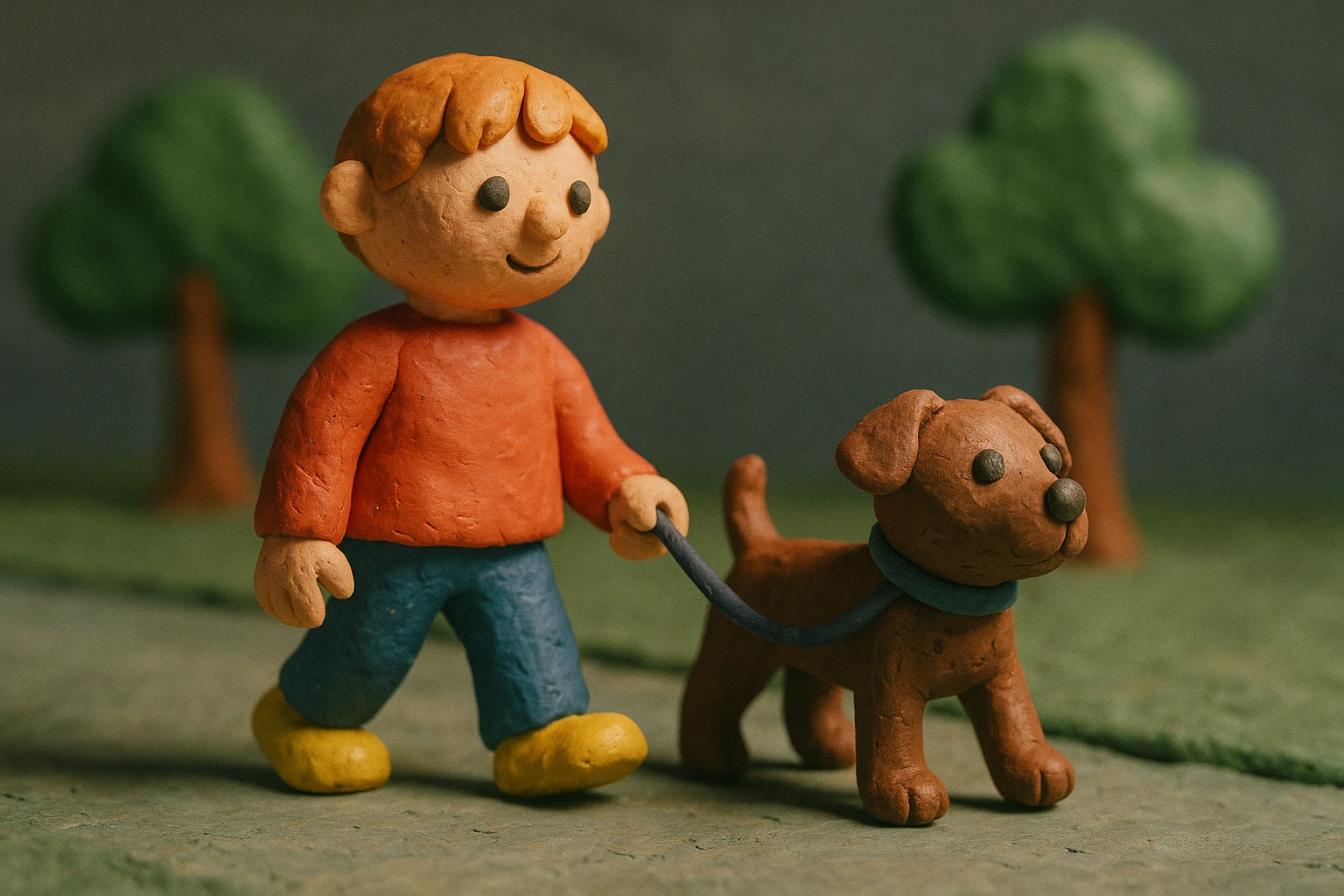 A child walking a dog emoji
