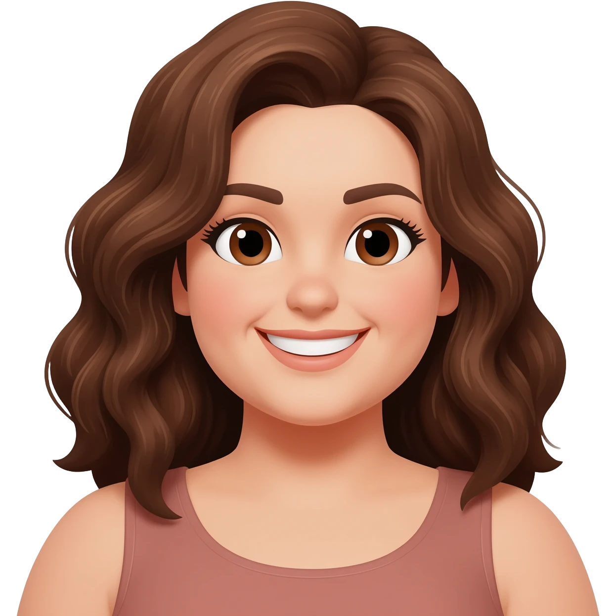 Plus size women  brown eyes ,brown wavey hair emoji