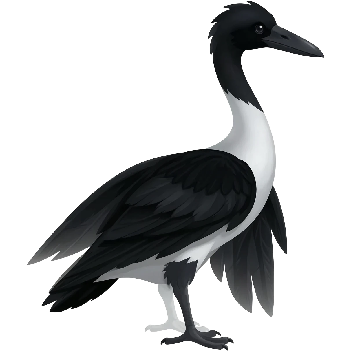 Swan-Raven-hybrid-animal-creature full body emoji