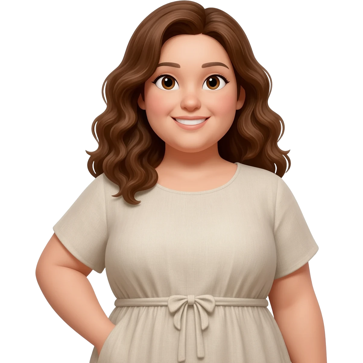 Plus size women  brown eyes ,brown wavey hair emoji
