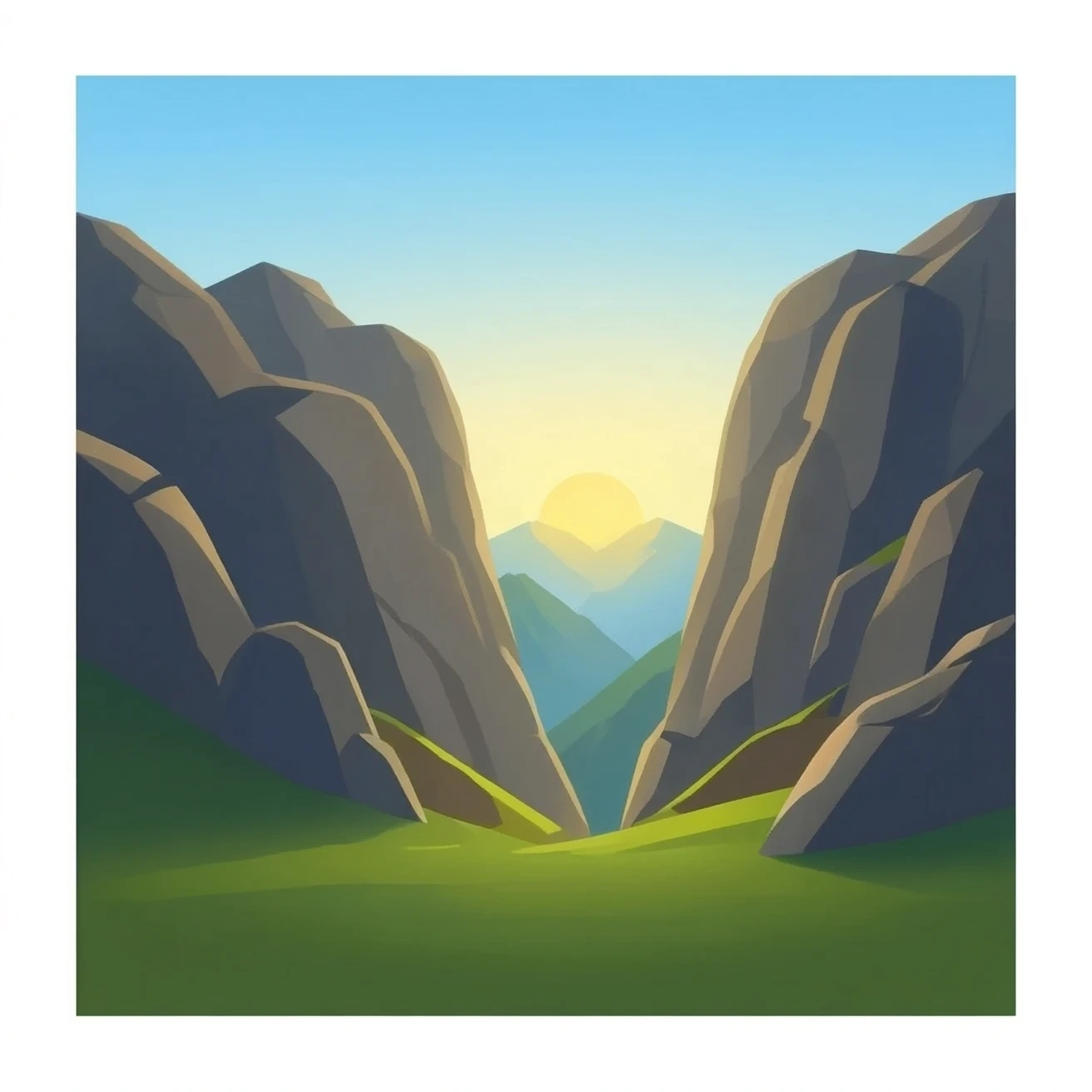 sunrise through mountain emoji