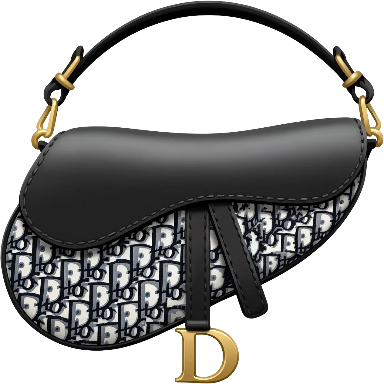 black and white saddle dior bag emoji