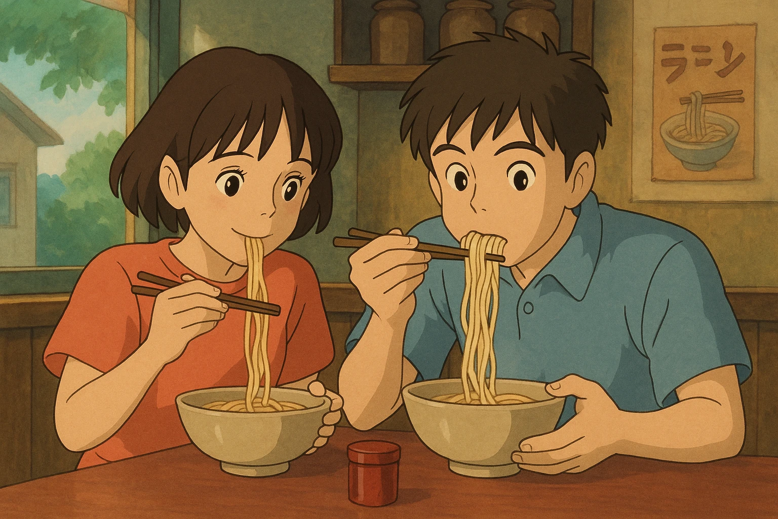 couple eating noodles emoji