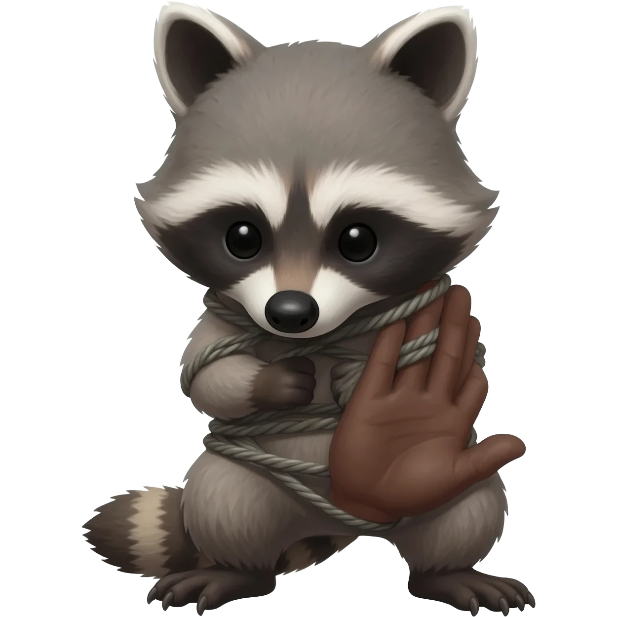 Süßer Waschbär wird gewürgt emoji