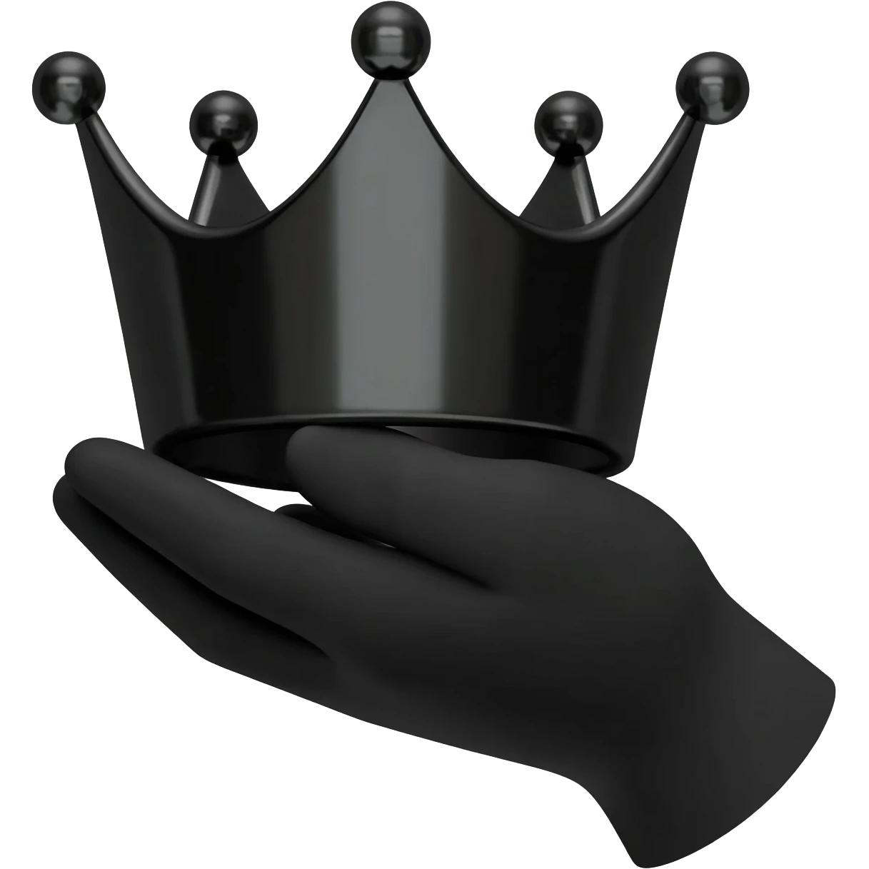 generate a black hand holding a black crown emoji