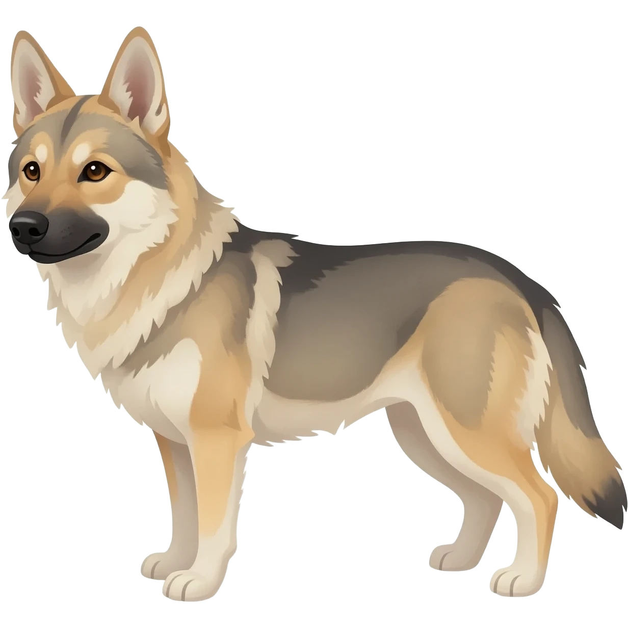 cane lupo cecoslovacco muso scuro emoji