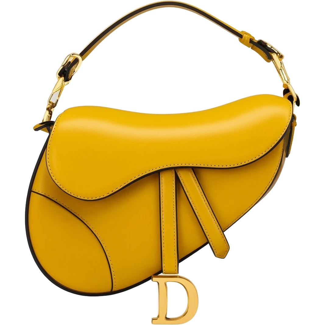 yellow dior saddle bag emoji