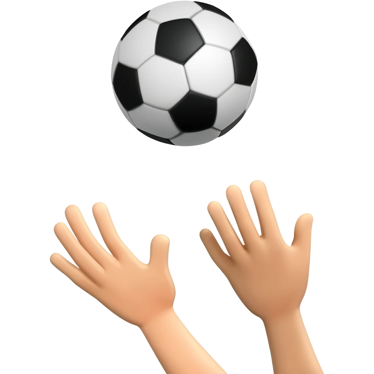 A throw in in soccer, I want to show 2 hands throwing a football emoji