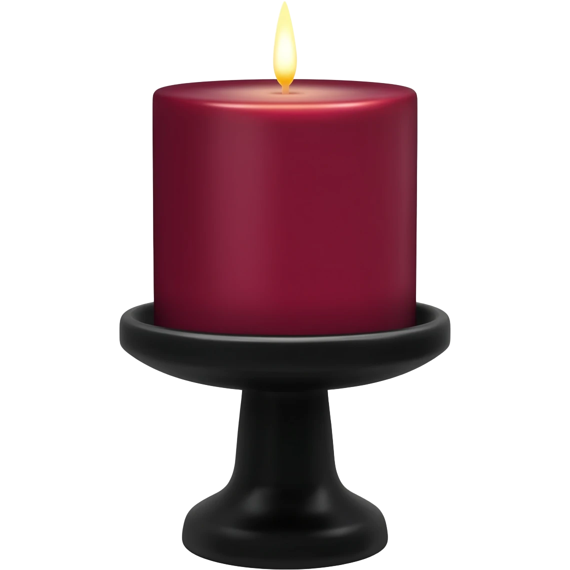 Dark-maroom-Red candle on a black stand emoji