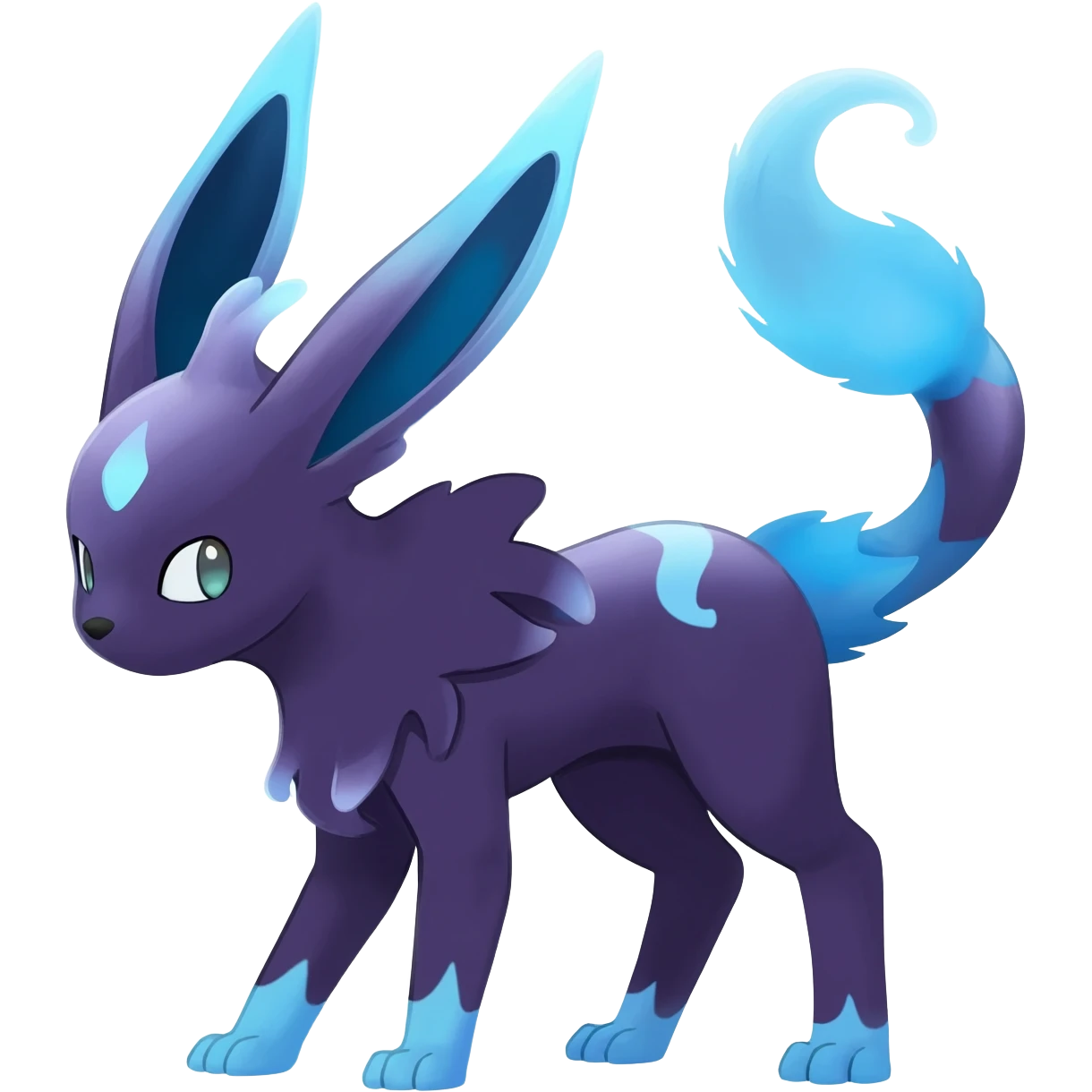 Dark pastel neon exotic painted Fakémon-Pokémon-Vernid-Vaporeon-Sylveon-Espeon-Glaceon-creature emoji