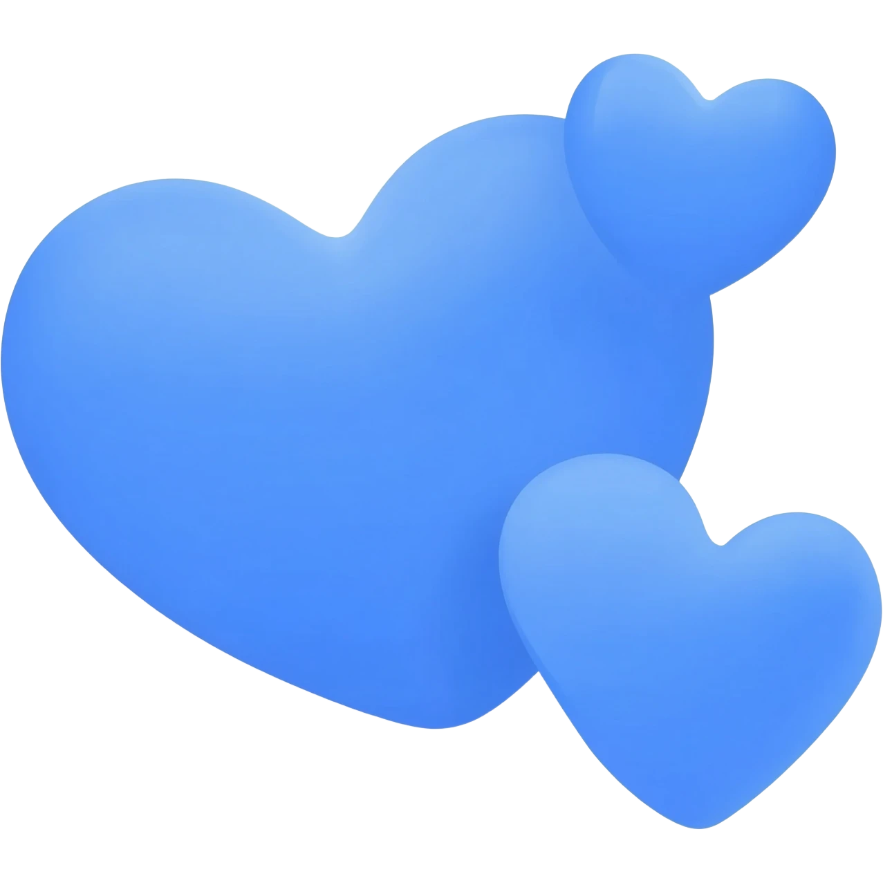 💕 this emoji with the same in blue not overlapping four hearts 2big and two small emoji