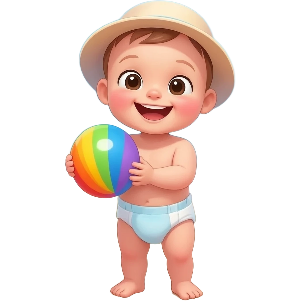 Baby tv kiku at the beach. emoji