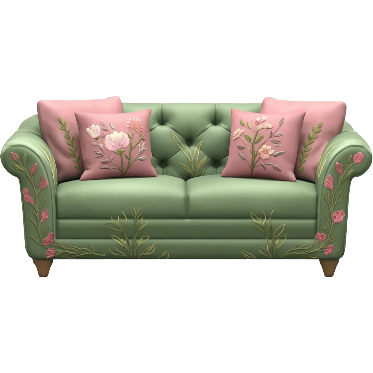 floral green and pink couch emoji