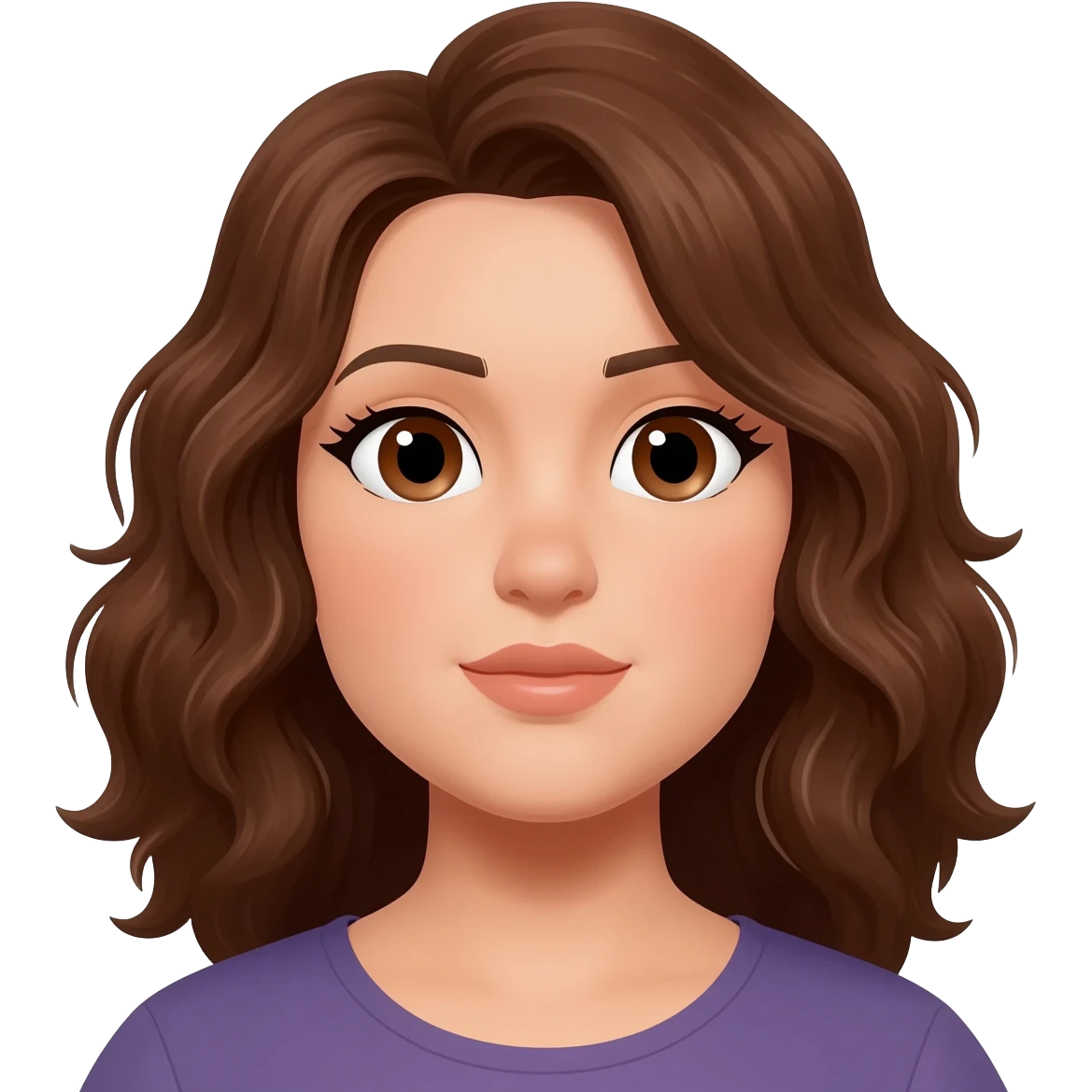 Plus size women  brown eyes ,brown wavey hair emoji