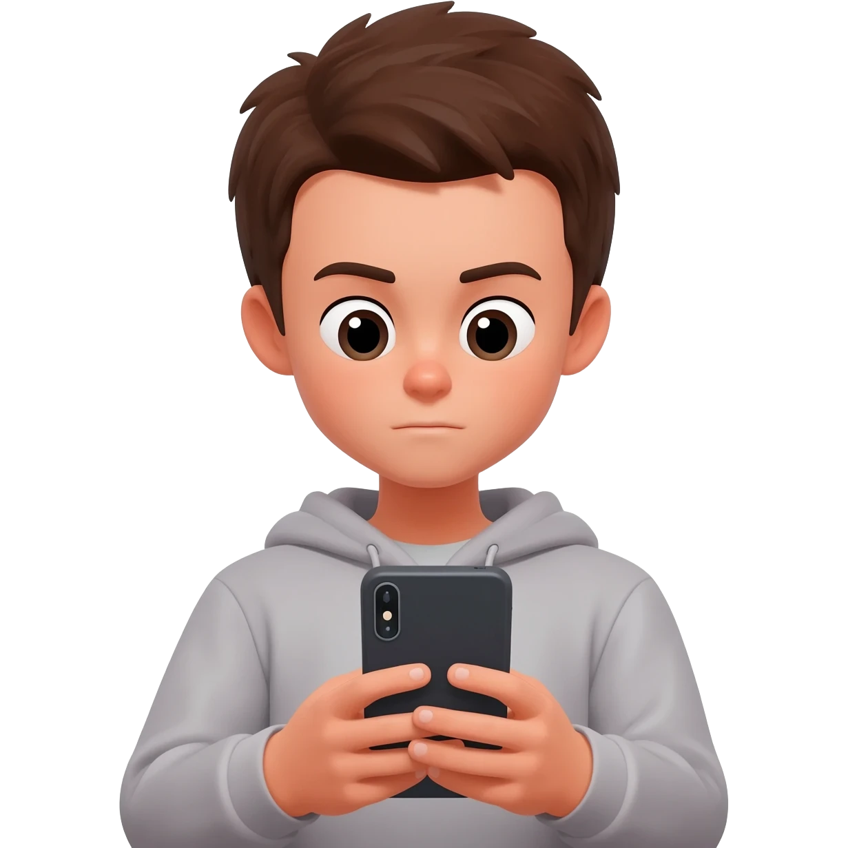 boy using him phone emoji