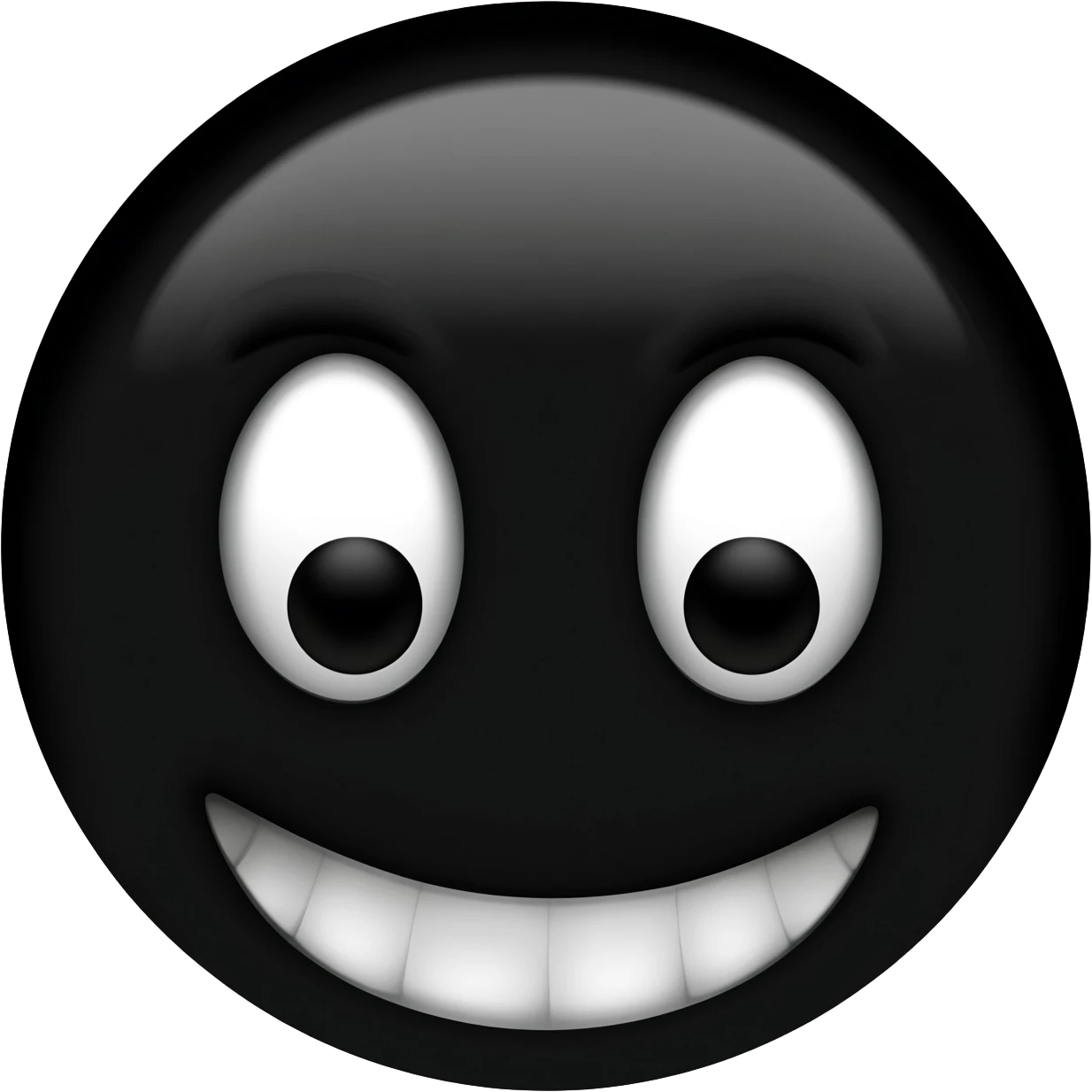 generate a black and white scary smile in 112 x 112 format with a transparent anime-style background emoji