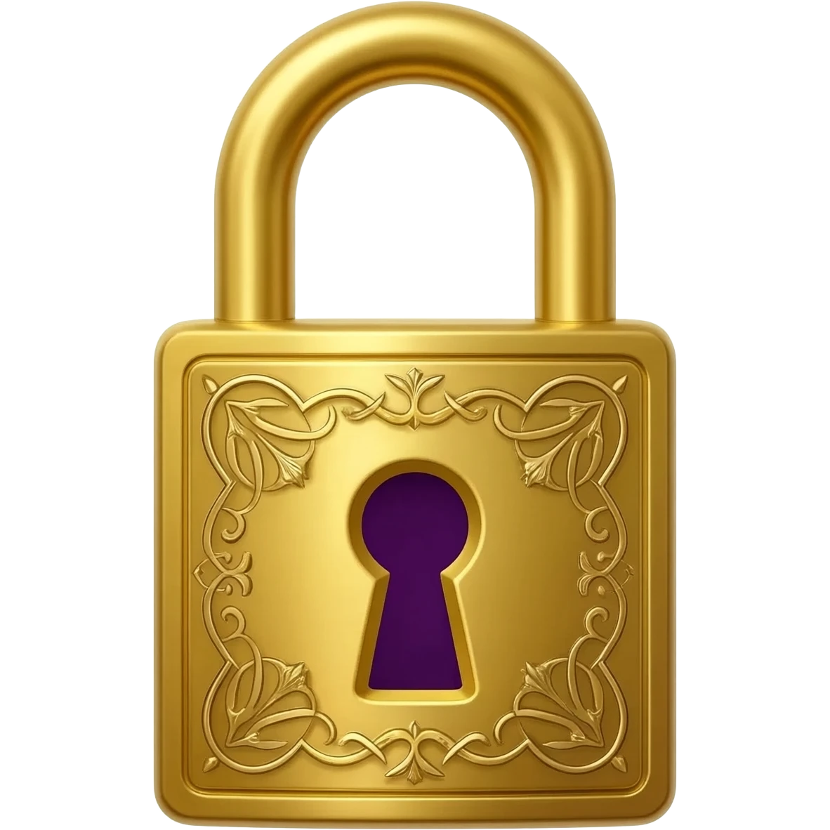 golden padlock with purple keyhole emoji