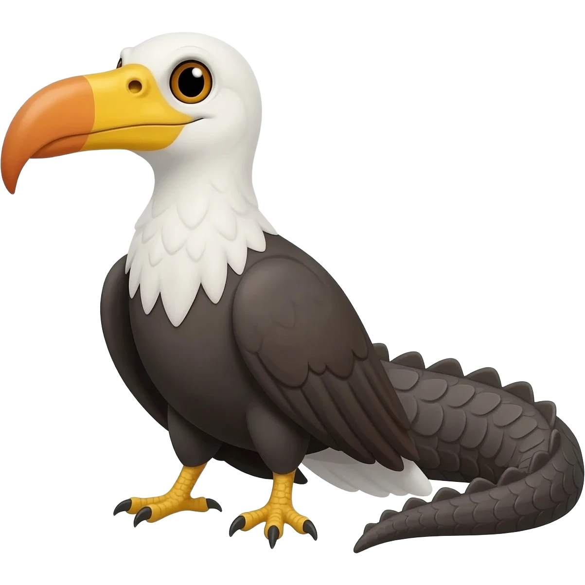 Beaky-beaked, bird-Crocodile-Eagle-hybrid, full body emoji