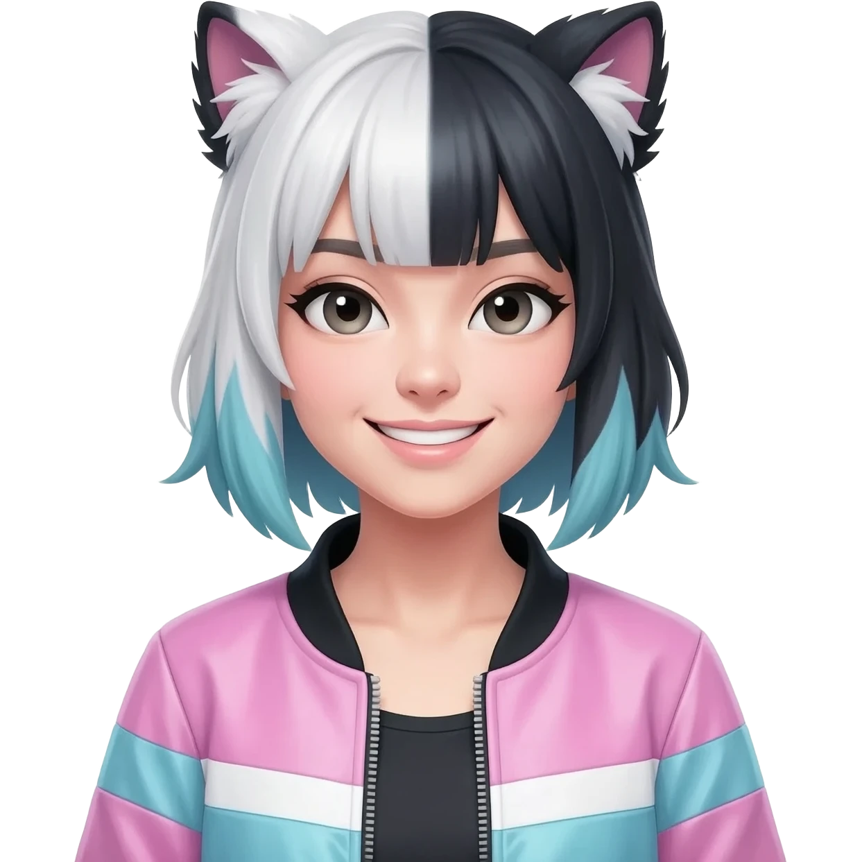 Scene Gyaru skunk hair emoji