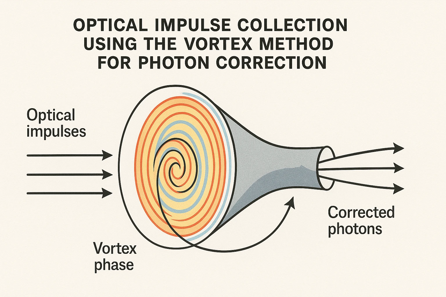  optical impulse collection using the vortex method for photon correction. textbook graphical representation emoji