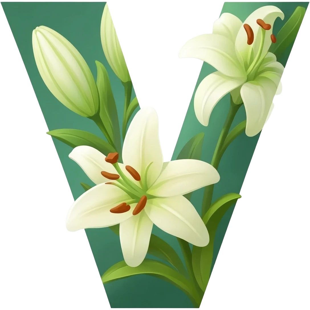 БУКВА V С ЛИЛИЯМИ emoji