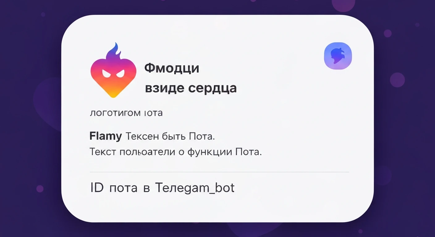 у меня в телеграм бот для знакомств - Flamy. Логотип бота - Emoji огонька. id бота в телегам - @flamy_match_bot. Мне нужно чтобы ты сгенерировал картинку для рекламного поста, чтобы рекламировать бота в других каналах. Добавь текст "Знакомься
в Telegram
с ботом Flamy" emoji