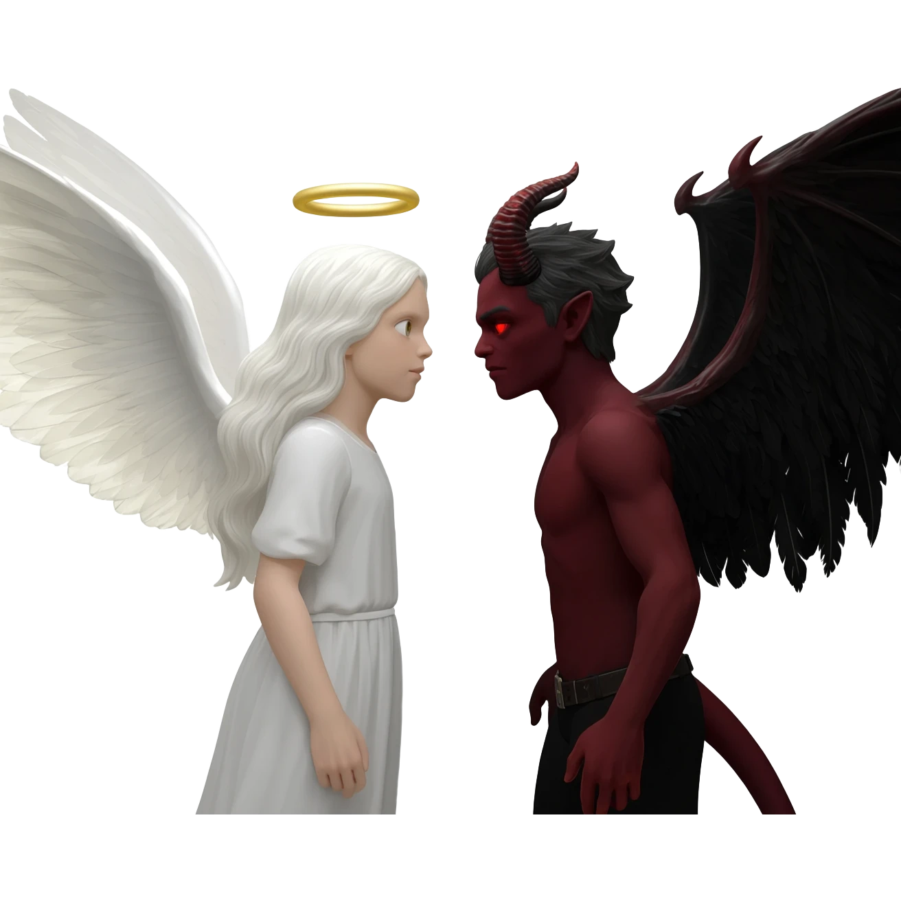 Angel vs demon emoji