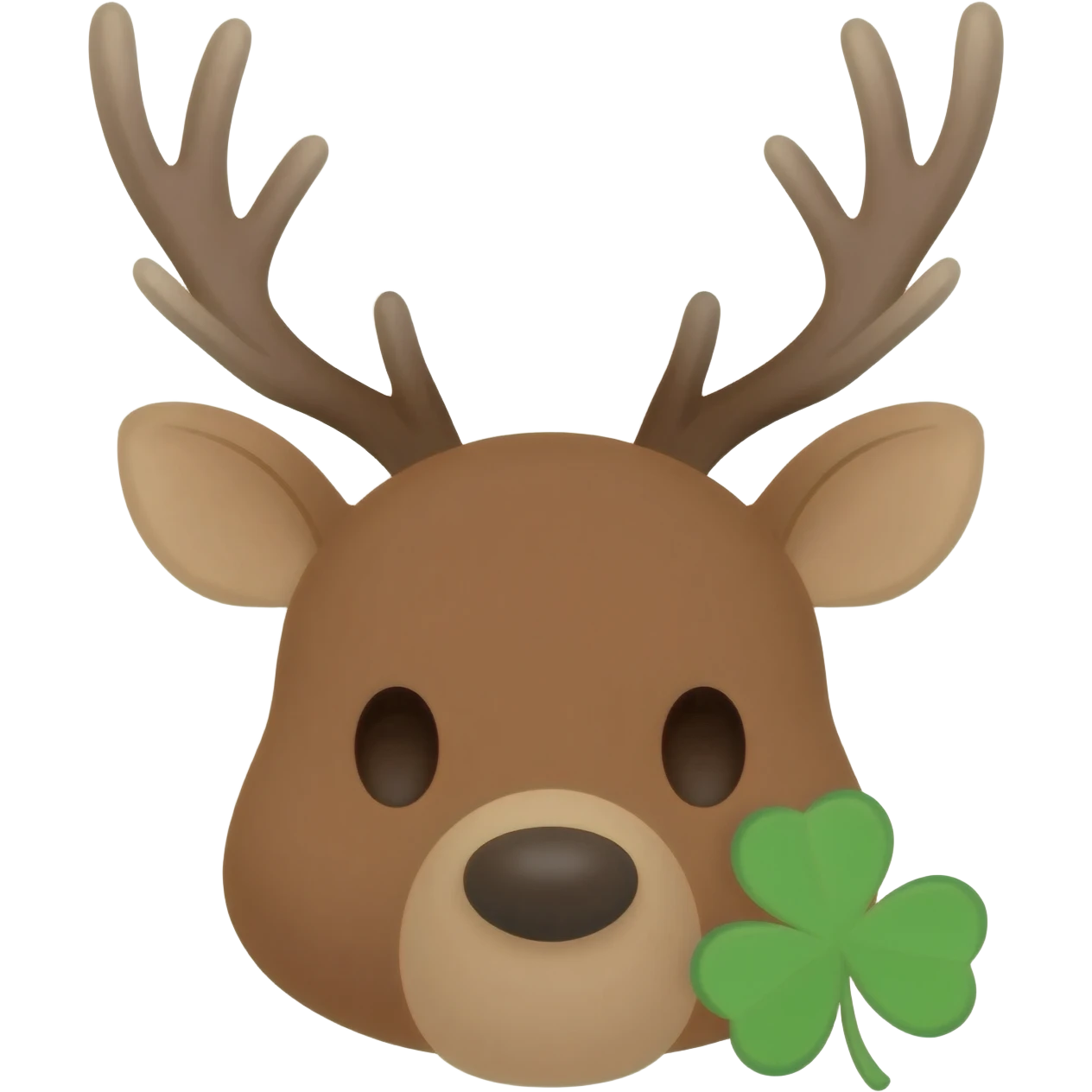 Elchgesicht mit einem kleeblatt an der Seite emoji