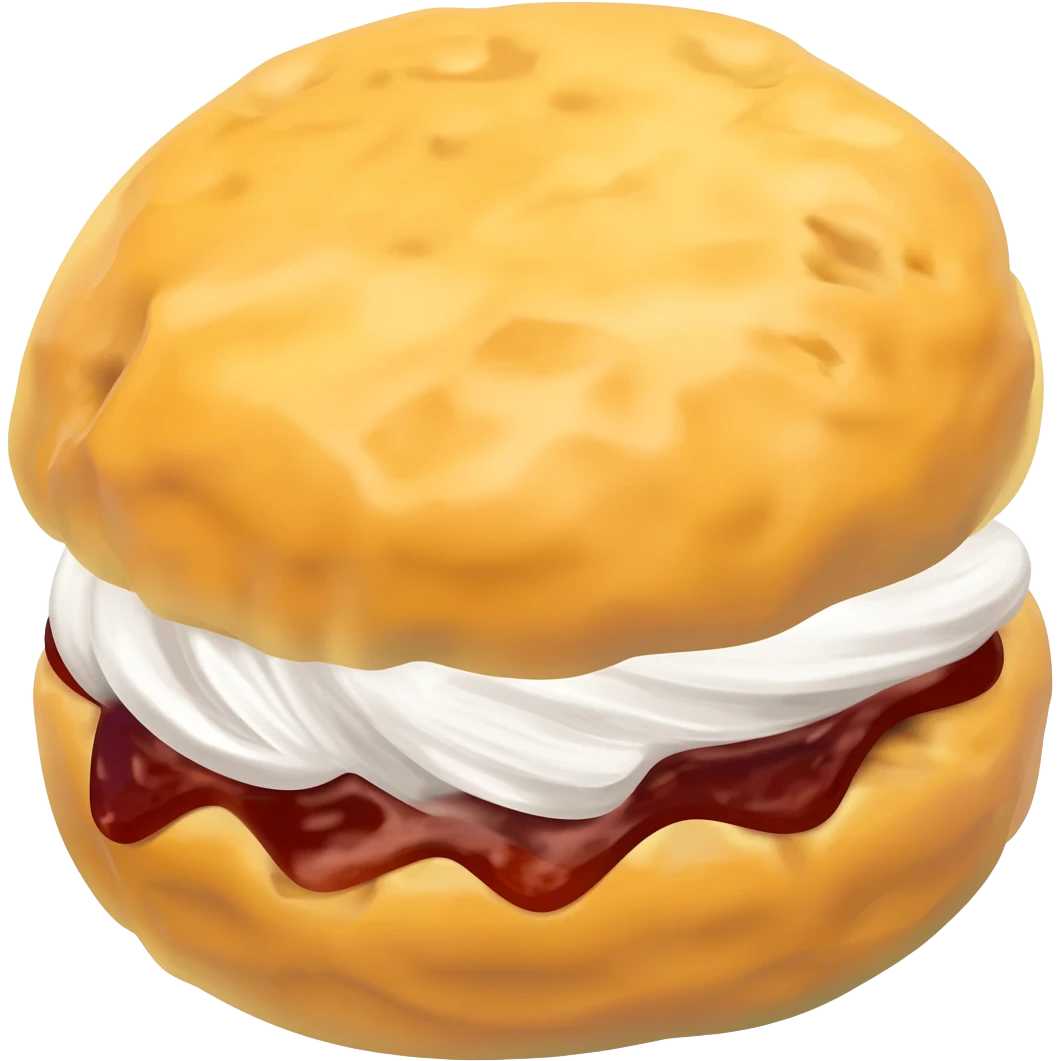 Huge scone with jam and cream emoji
