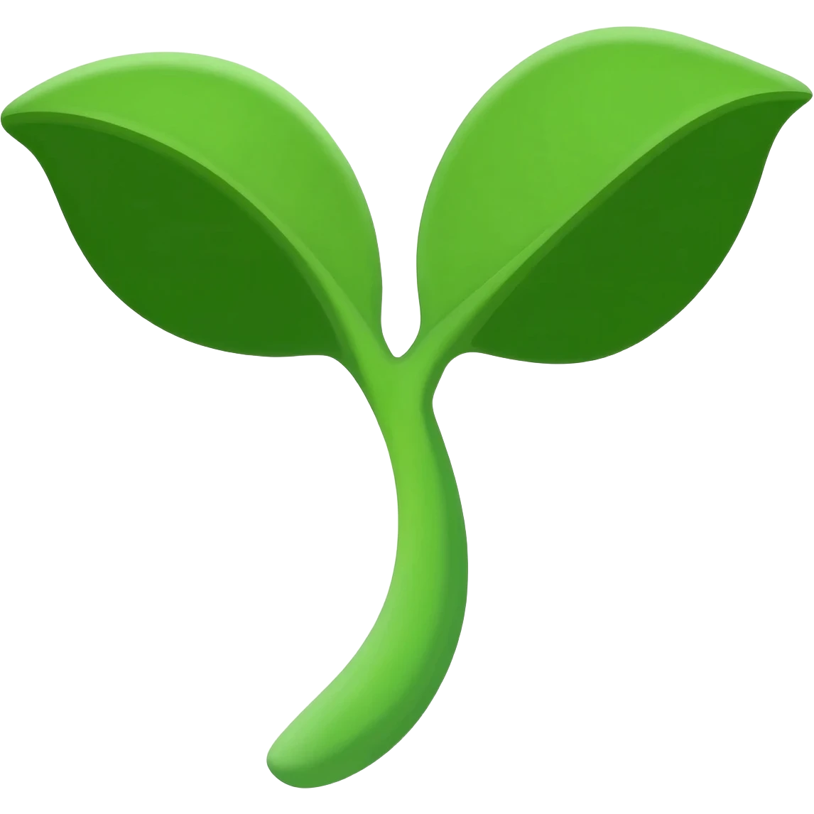 sprout with two dark green leaves emoji